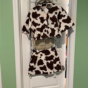 Brown and White cow Two-Piece Set